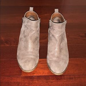 Lucky Brand ankle booties. Distressed snake skin.